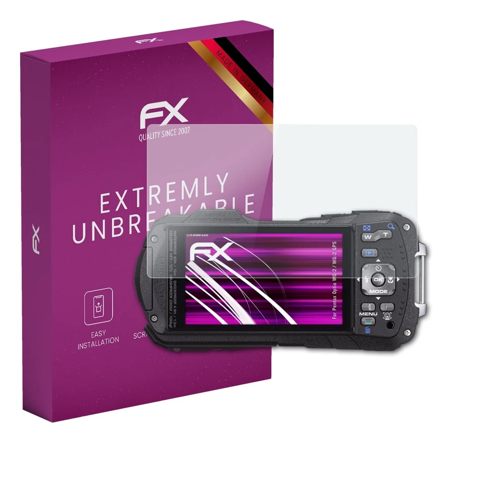 atFoliX Glass Protector for Pentax Optio WG-2 / WG-2 GPS 9H Hybrid-Glass - Image 1 of 4