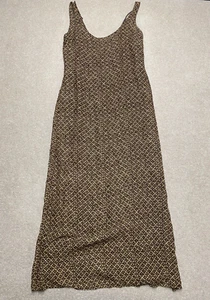 Max Mara Maxi Dress 2 Piece With Liner Size UK 12 Brown Made in Italy Straps - Picture 1 of 15