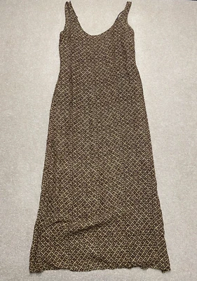 Maxi Vestido Max Mara 2 Piezas Con Forro Talla UK 12 Marrón Hecho en Italia Tirantes Foto 1 de 4