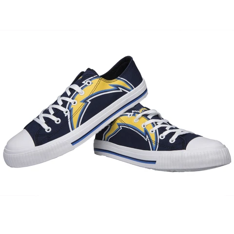 Los Angeles Chargers NFL Men's Low Top Big Logo Canvas Shoes FREE SHIP Cover