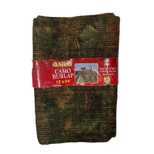Vintage Burlap Oakbrush Camo Blind Made In USA Blinds Covers Allen 54in x 12ft - Picture 1 of 7