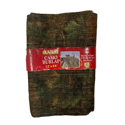 Vintage Burlap Oakbrush Camo Blind Made In USA Blinds Covers Allen 54in x 12ft - Image 1 of 4