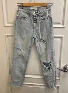 Pacsun 'Vintage Icon' Jeans Women's Sz 24 Faded Distressed Denim Button Fly READ - Picture 1 of 10