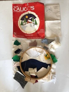 VINTAGE 1982 APPLIQUE CALIC-O'S CALICO COUNTRY 2206 WINTER SCENE 10" HOOP - Picture 1 of 4