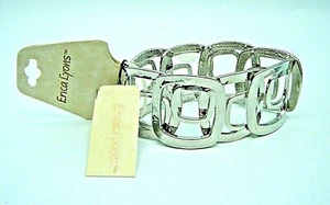Collectible Vintage Erica Lyons Silver Tone Stretch Bracelet - Picture 1 of 2