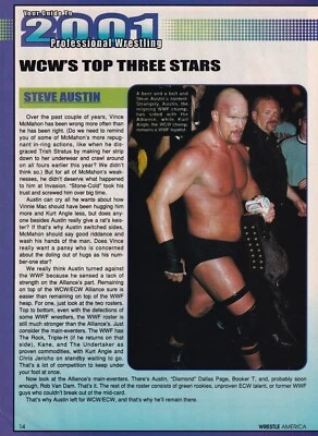 Страница журнала Vince McMahon Steve Austin The Rock 8x10 Pro Wrestling WWE NWA - Изображение 1 из 3