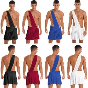Men Costume Ruffle Skirt Stage Dress Performance Underwear Adult Nightwear God - Picture 1 of 48