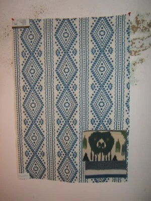 Lee Jofa, Oscar de la  Renta, Lucknow Embroidery, Remnant, 25" W X 35" L, Blue - Image 1 of 3