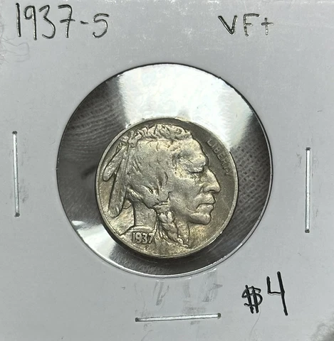 1937-S Buffalo Nickel VF+ Cover