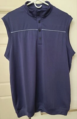 Pebble Beach Dry-Luxe Performance Mens L Sleeveless Blue Golf Vest  - Image 1 of 4