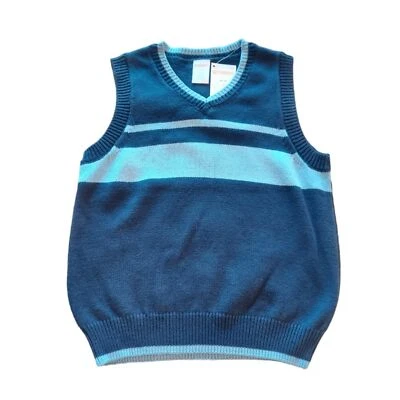  Gymboree Boys Blue × Navy Sweater Vest Size 4 XS NWT - Image 1 of 4