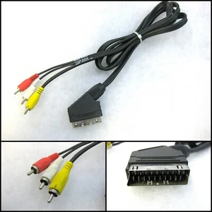 Unbranded SCART to AV Audio Video RCA Plugs TV Adapter Cable (1m Long) - Picture 1 of 1