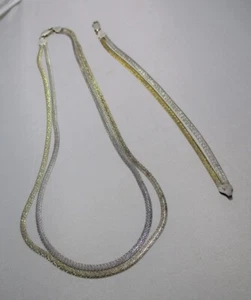 IBB Italy Vintage 925 Silber Schlangenkette Halskette & Armband Diamantschliff funkelnd - Bild 1 von 10