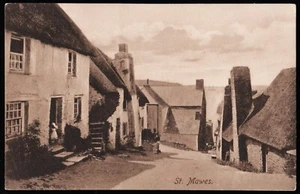 St. Mawes Thatched Cottages Street View Cornwall Frith Postcard - Picture 1 of 2