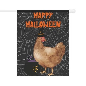 Halloween Hinterhof Huhn Garten Flagge - 2 Größen tolles Geschenk für Hühnerhalter - Bild 1 von 11