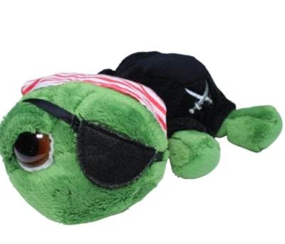 Russ Berrie 9" Soft Green Plush Stuffed Turtle Shecky the Pirate 86293 NEW - image 1 of 4