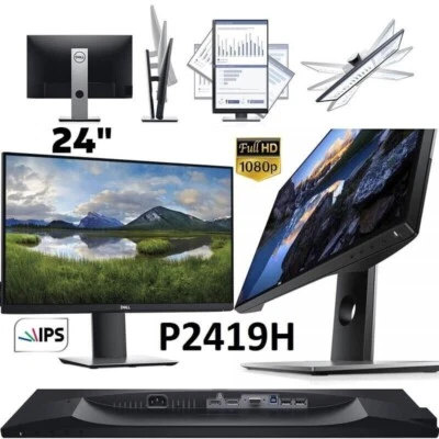 Dell P2419H 24" Full HD IPS LED Monitor - Black Grade B minor Scratches On LCD - Image 1 of 3