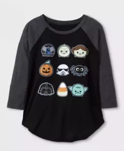 Girls Disney Star Wars Tsum Tsum Halloween Glow in the Dark T Shirt XS 4 5 NEW - Picture 1 of 4