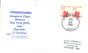 Intended for Trans World TWA First Flight Raleigh-Charlotte North Carolina 1984 - Picture 1 of 2