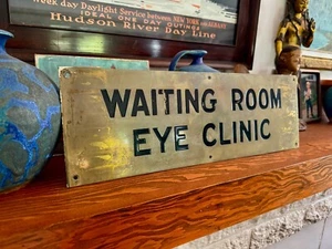VINTAGE EYE CLINIC L.H. MOISE BRASS 7 SIGN SAN FRANCISCO 6" X 18" MEDICAL - Picture 1 of 6