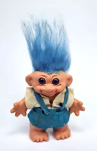 1960s Troll Bank 7" Troll Doll Vintage Piggy Bank Blue Hair - Picture 1 of 5
