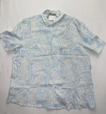 H&M Button Down Collared Shirt Mens Large Short Sleeved Size Large (B1) - Image 1 of 3