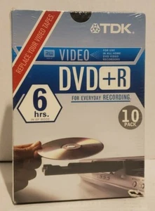 TDK DVD+R 4.7 GB 10 Pack 6 Hours Recordable Blank Discs 10 Video Disc with cases - Picture 1 of 3
