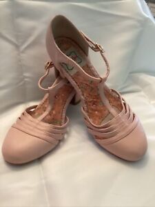Sandales à coin rose chaussures Bettie Page par Ellie taille 8 style pinup rétro