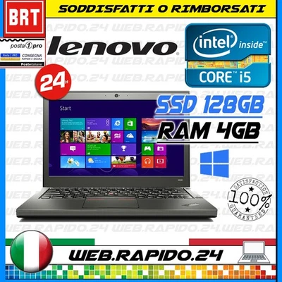 NOTEBOOK PORTATILE LENOVO THINKPAD X240 12.5" CPU I5-4300U RAM 4GB SSD 128GB - Immagine 1 di 4