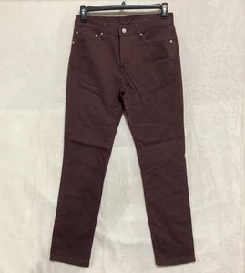 LEVI STRAUSS 511 Jeans Mens 31x32 Denim Burgundy Maroon Pants Stretch Taper Warm - Picture 1 of 12