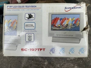 NEW SuperSonic 7" TFT LCD Portable Television TV VHF UHF Tuner Remote SC-197TFT - Picture 1 of 8