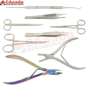 Professional Toe nail Removal Set Podiatry Nipper Cutter Nail Surgery Tools Kit - Picture 1 of 10