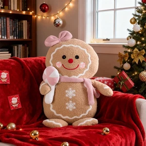 Weihnachten Lebkuchen Mädchen Kissen, Weihnachtsdeko Winter Dekokissen... - Bild 1 von 7