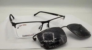 Takumi Turboflex Eyeglasses W/ Magnetic Clip TK 1252 Satin Steel Matte Grey NEW! - Picture 1 of 9