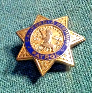 Early Original Obsolete CHP California Highway Patrol Lapel Brooch Type Star Pin - Picture 1 of 4