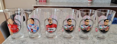 NASCAR Coca Cola Racing Pint Glass Petty Elliott Burton Labonte Lote de 6 Foto 1 de 4