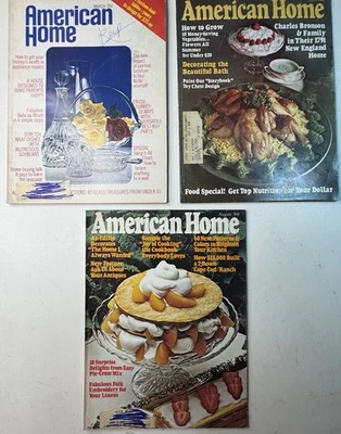 1970s Vtg THE AMERICAN HOME MAGAZINES House Decor, Design, Cooking MCM Lot 3  - Image 1 of 3