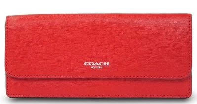 Coach Red Saffiano Leather Slim Envelope Wallet 49350 - Image 1 of 4