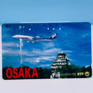 Osaka Castle Telephone Card NTT ANA airplane Japanese Vintage 1990 Japan Rare - Picture 1 of 9