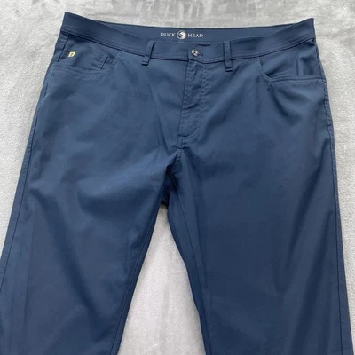Pantalones Duck Head Hombre Talla 40x32 Long Drive Performance Chino Elástico Azul Marino D91021 Foto 1 de 4