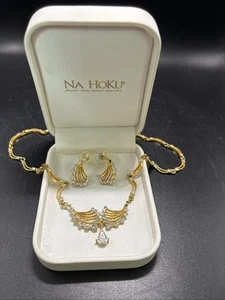 Schönes Set aus Halskette und Ohrringen - gepunzt - NOS in Na Hoku Schmuckkästchen - Bild 1 von 20