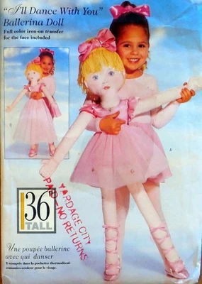 BUTTERICK 4602 SEW PATTERN 36" BALLERINA DOLL FACE-TRANSFER CLOTHES DANCE UC/FF - Image 1 of 3