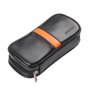 Travel Black Leather 2 Pipe Bag Portable Pipe Storage Bag Pipe Tool Accessories - Picture 1 of 5