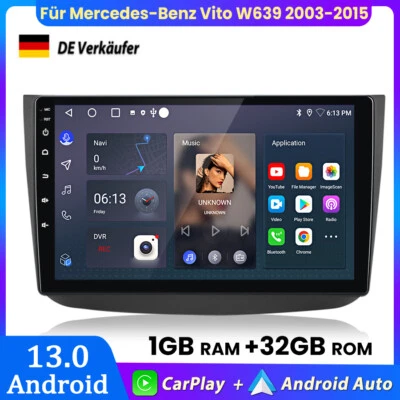 Für Mercedes-Benz Vito W639 2003-2015 Carplay Android Autoradio GPS NAVI BT DAB+ - Bild 1 von 4