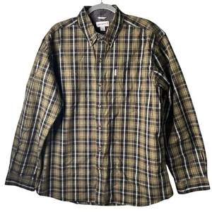 Carhartt Plaid Flannel Shirt Mens XL RELAXED FIT Cotton Button Down Long Sleeve - Picture 1 of 11