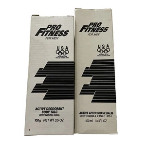 AVON Pro Fitness For Men Sport Aftershave Balm And Deodorant Body Talc 1996 NOS - Picture 1 of 7