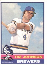 1976 Topps Milwaukee Brewers Baseball Card #613 Tim Johnson - EX