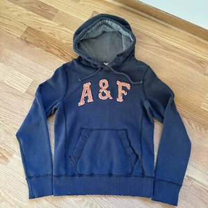 Vintage Abercrombie & Fitch Hoodie Sweatshirt Patch Letters Men's Size S Small ! - Picture 1 of 18