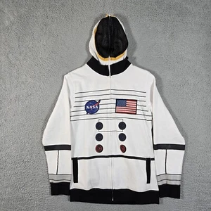 Buzz Aldrin Hoodie Youth L White Astronaut Costume Cosplay Full-Zip Face Cover - Picture 1 of 16