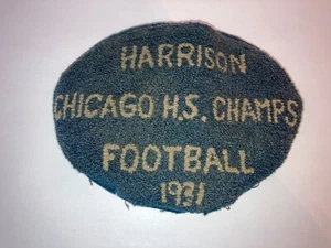 Vintage 1931 Harrison High School Boucle Football Champs Patch - Picture 1 of 8